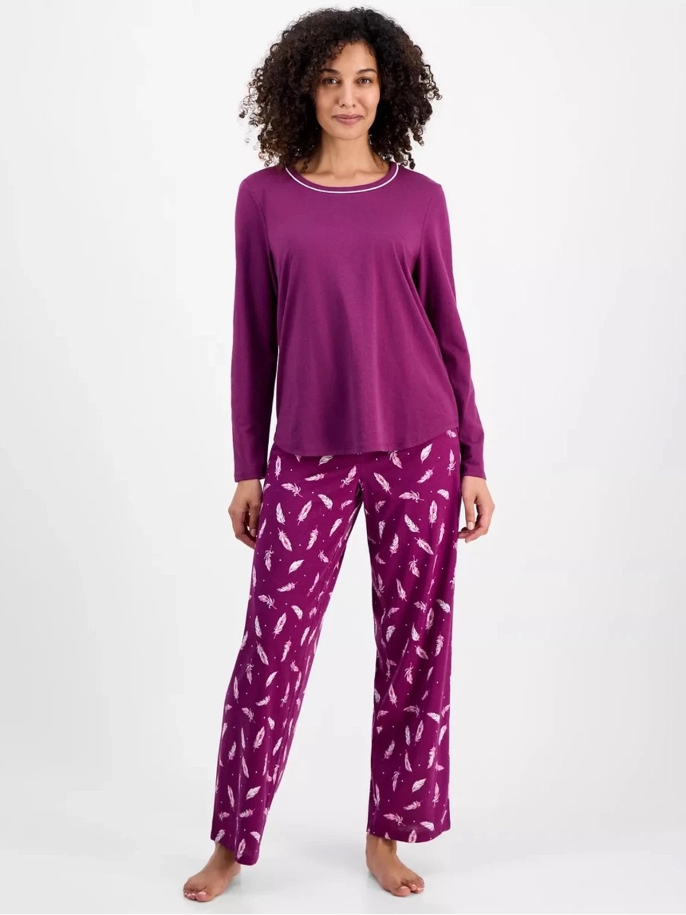 Charter Club Intimates Women's Long-Sleeve Jersey Pajama Set